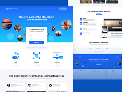 Inner page for Stock photography project bitcoin blockchain blue crypto ico landing landing page design minimal photostock startup ui vector web website