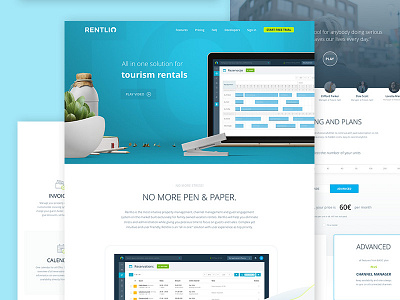 Rentlio Homepage design graphic one page rentlio web webdesign