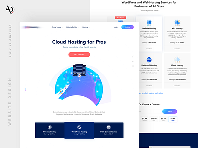 Cloud Hosting Website Design clean web creative web graphic design responsive website ui website design