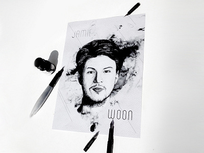 Jamie Woon Illustration black digital illustration drawing illustration ink jamie woon portrait watercolor watercolor paper