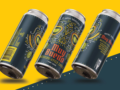 Muy Bueno: Beer Can Label design graphic design illustration label design