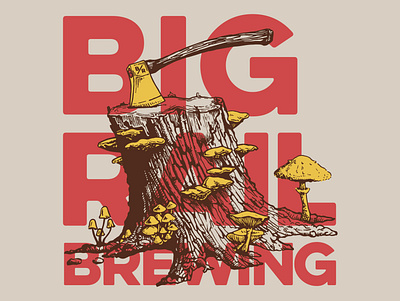 Big Rail Brewing Graphic brewery graphic design illustration t shirt design typography