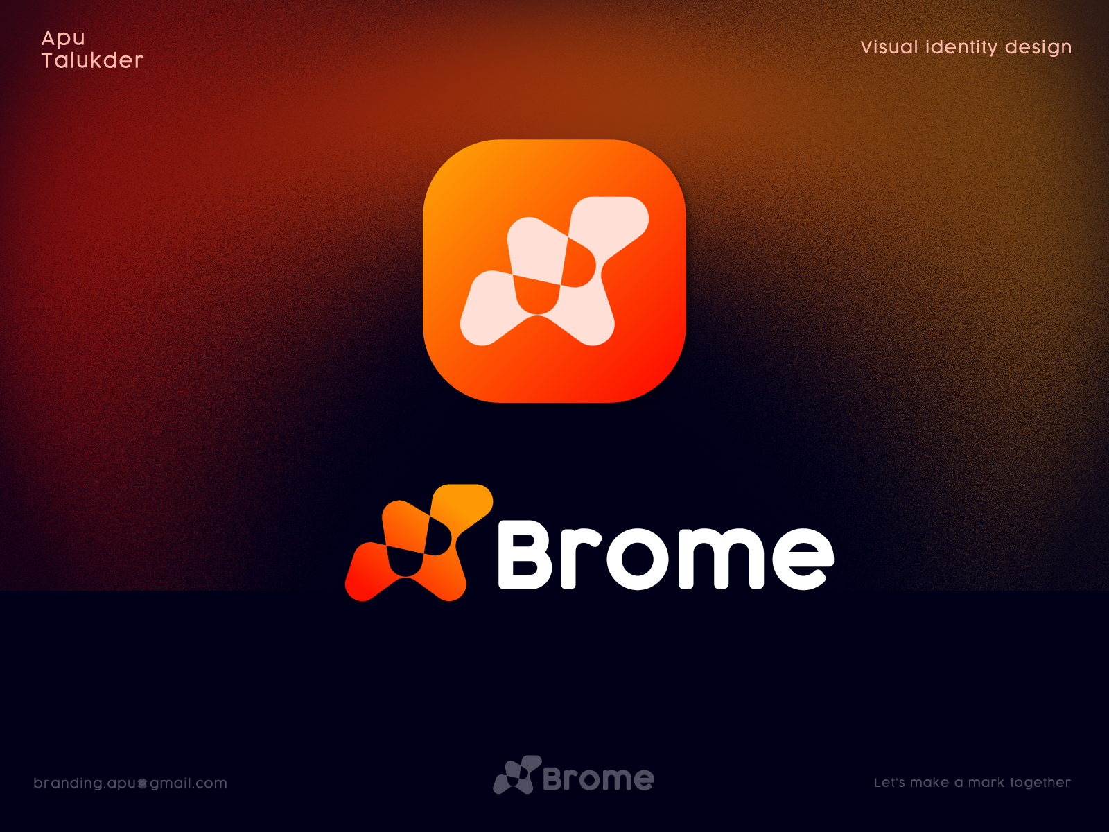 Brome, building materials and supplies marketplace logo design by