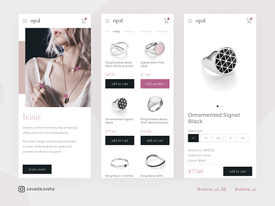 Jewelry shop concept challenge design ecommerce jewelry minimal mobile ui ux web