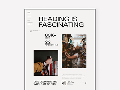 Library concept book challenge clean design flat library minimal reading ui web
