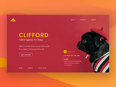 Clifford - Talent Agency animals dogs sketch ui ux web design