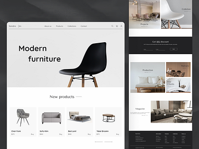 Sandra furniture chair design designer figma furniture illustration landing furniture landing page sofa ui ui design uiux uiux design ux ux design webdesign webdesigner website website furniture websitedesign