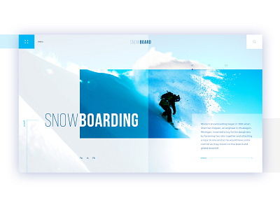Snowboarding board clean design desktop homepage minimal mountain snow typography ui ux web