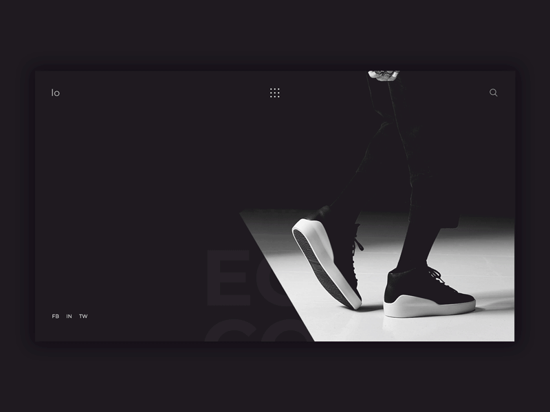 Clothing store animation black clean design desktop homepage minimal typography ui ux web