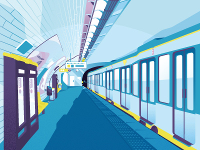 The metro blue electronic france future machine metro modern public transport train tram underground