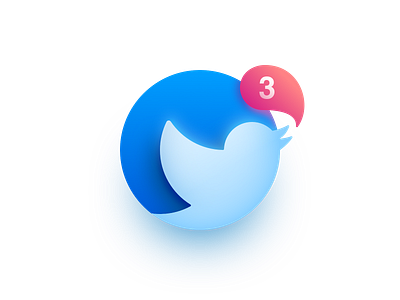 Twitter Notification Concept affinity designer blue icon illustration logo mark notification twitter vector