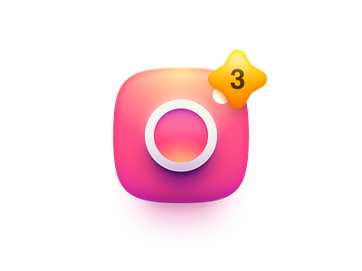 Instagram Notification Concept 3d affinity designer camera gradient icon illustration logo madeinaffinity notification photo vector