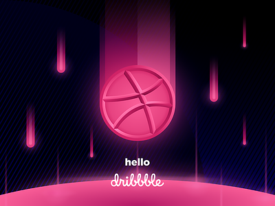 Hello Dribbble asteroid comet debut dribbble first first shot meteor meteorite planet shot space