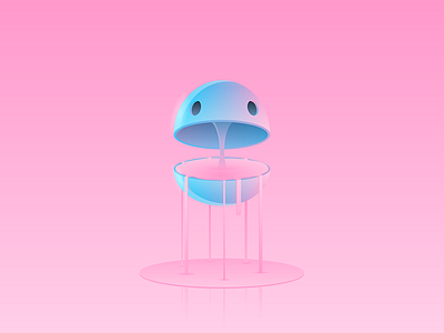 Liquid pink blue egg fountain illustration liquid pink vector