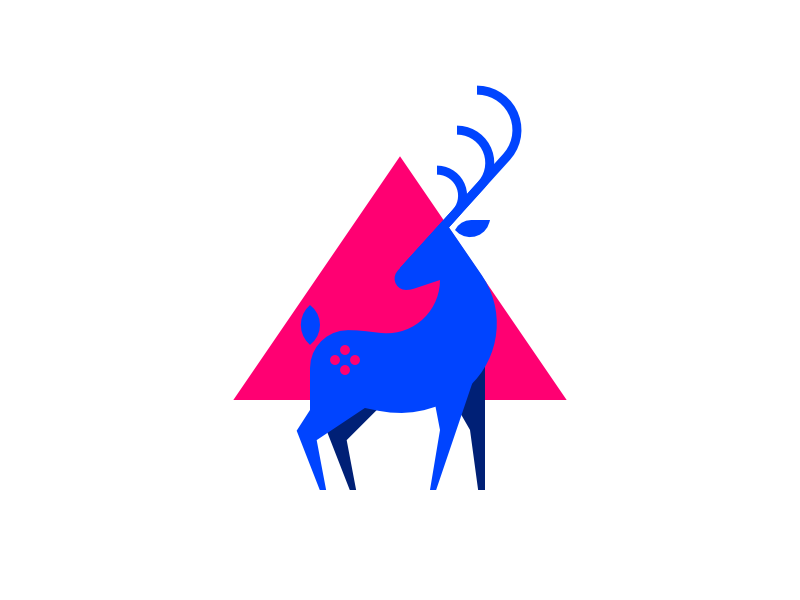 Deer illustration icon affinity designer affinity blue animal triangle horns deer