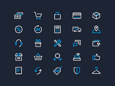 Shopping Icons box commerce e commerce gift icons like line money sale shop store tag