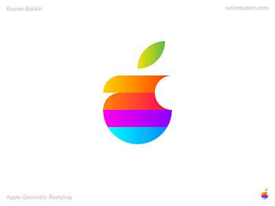 Apple Geometric Restyling apple branding geometric logo logotype rebranding redesign restyling