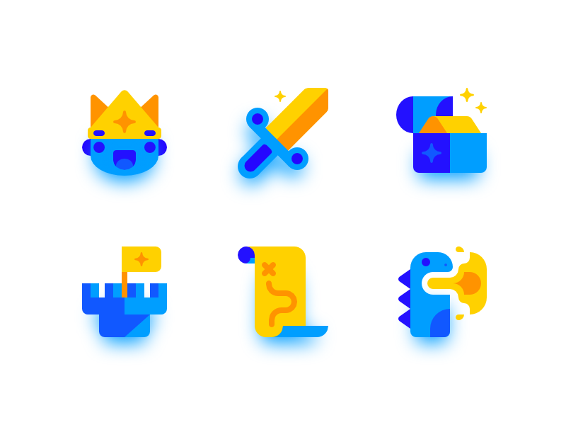 Kingdom Icons kingdom cute flag fire chest dragon map castle sword king icon icons
