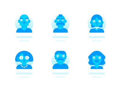 Avatars affinity designer avatar avatar icons blue face icon illustration madeinaffinity userpic userprofile vector