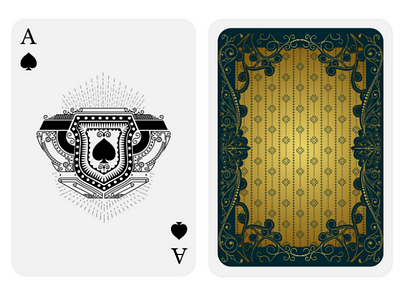 Ace spades ace of spades card coat of arms engraving heraldic luxury print vintage