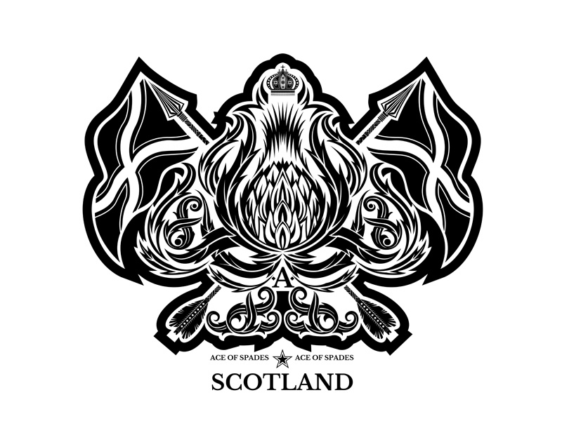 Ace of spades in Scotland and Britain style by Bohdan Petrushko on Dribbble