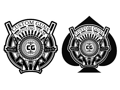 Logo and print for Custom Guns shooting tem cg customguns graphica gun label logo military shoot strike