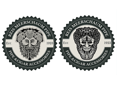 Face of Bacchus logo fo Turkiye custom pipe firm bacchus cigar engraving face label logo meerschaum pipe