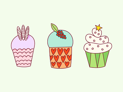 Cupcakes IV art illustration line art