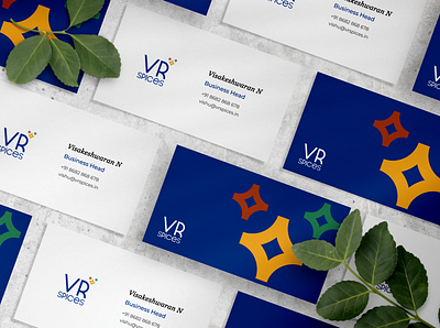 VR Spices - Business Card branding business card food geometric graphic design identity design logo spices stationary visiting card