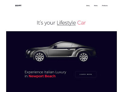 Lifestyle Car branding clean design design flat style typography ui ux web website
