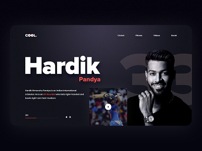 Player_Portfolio branding clean design cricket design flat player portfolio style ui web website