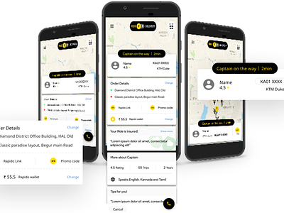 Rapido bike taxi app design icon ui ux
