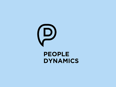 People Dynamics corporate cyan logo monogram speech bubble