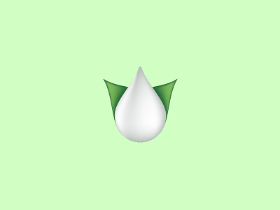 Vegan Milk bio crown drop fresh green icon logo milk natural vegan white