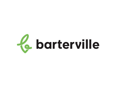 Barterville barter black business city green monogram social society town typography ville