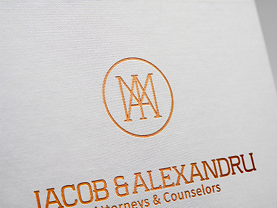 IAM MONOGRAM for IACOB Ana-Maria & ALEXANDRU Miruna lawyers bronz gold law lawyer minimal monogram slab serif typography uppercase