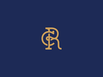 CR monogram for a dispute resolution lawyer advocate blue design gold lawyer logo minimal monogram royal blue