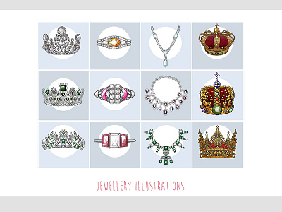 Royal Jewellery Illustration 2 digital editorial handdrawn illustration infographic jewellery jewelry traditional