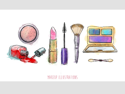 Makeup Illustrations digital editorial fashion handdrawn infographic makeup traditional