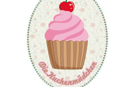 kuchenmädchen illustration logo