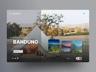 Landing Page Web Discover Bandung. app branding design figma graphic design illustration landing page logo motion graphics ui vector website