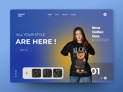 Landing Page Web E-commerce T-Shirt. app branding design figma graphic design illustration landing page logo product ui vector website