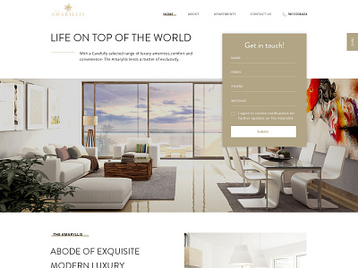 The Amaryllis Landing Page Concept home page landing page layout luxury homes the amaryllis ui ux website