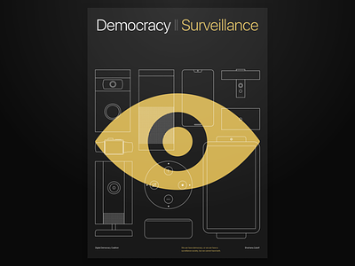 Democracy or Surveillance design ethics experiment grid layout poster