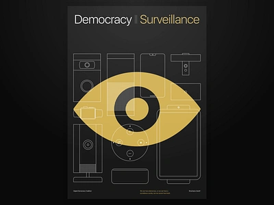 Democracy or Surveillance design ethics experiment grid layout poster