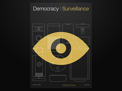 Democracy or Surveillance design ethics experiment grid layout poster