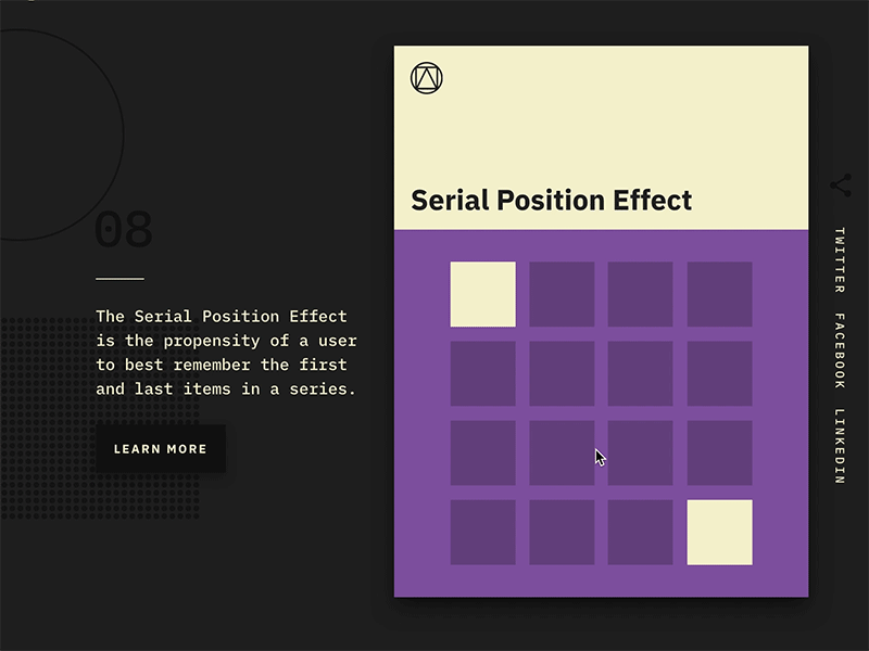 Serial Position Effect animation design laws of ux ux