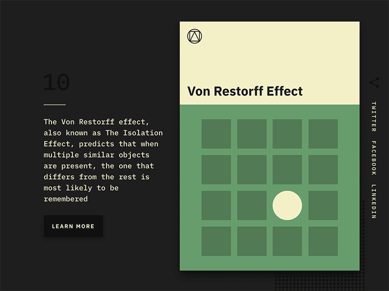 Von Restorff Effect animation design laws of ux ux