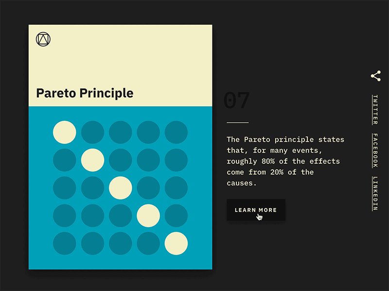 Pareto Principle animation design laws of ux ux