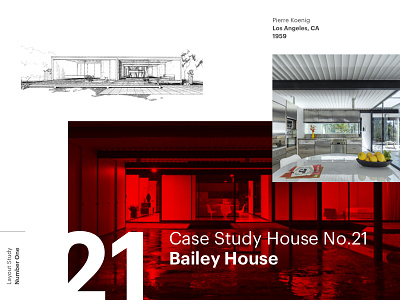 Layout Study | Number One grid layout mid century modern ui